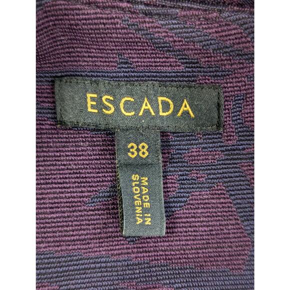 ESCADA! 2 PIECE VIOLET & BLACK ZIPPER ACCENTED DRESS & JACKET SUIT SET! SZ 8, 38 - Picture 10 of 14